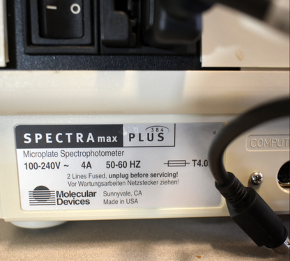 MOLECULAR DEVICES SPECTRAMAX 384 PLUS MICROPLATE READ 90DAYWARRANTY WATCH VIDEO