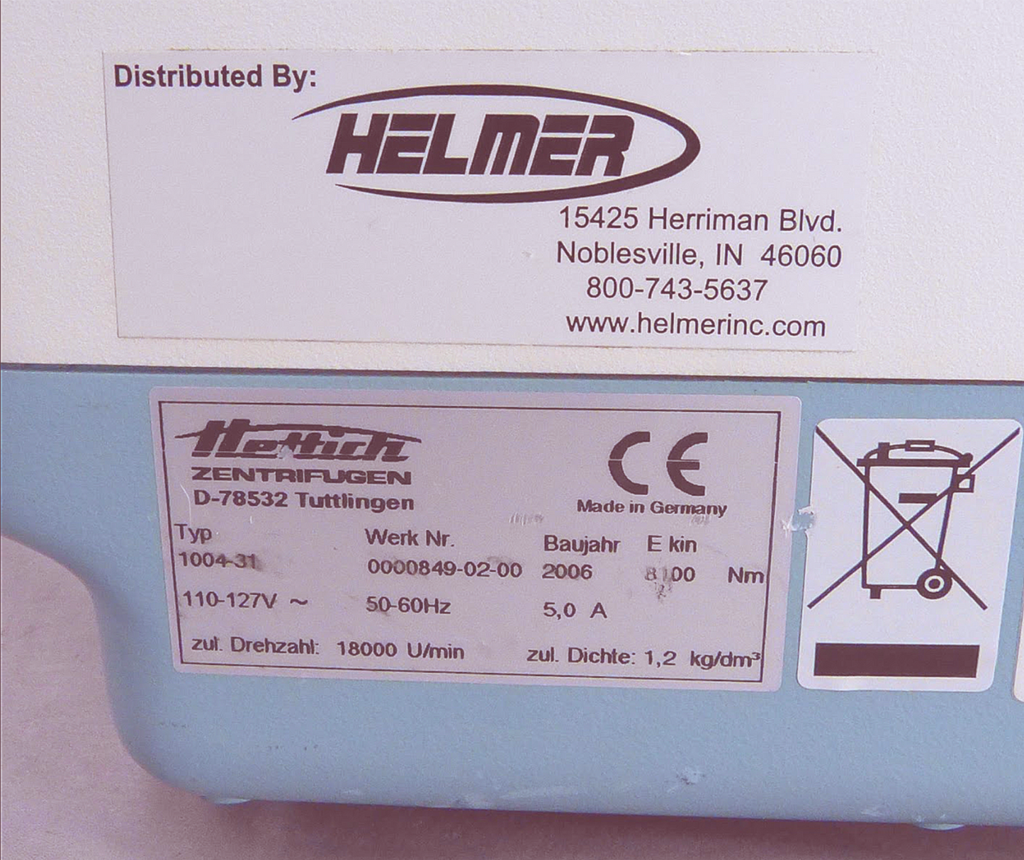 Hettich 1004-31 Benchtop Centrifuge with Rotor   90-DAY-WARRANTY FREE SHIP