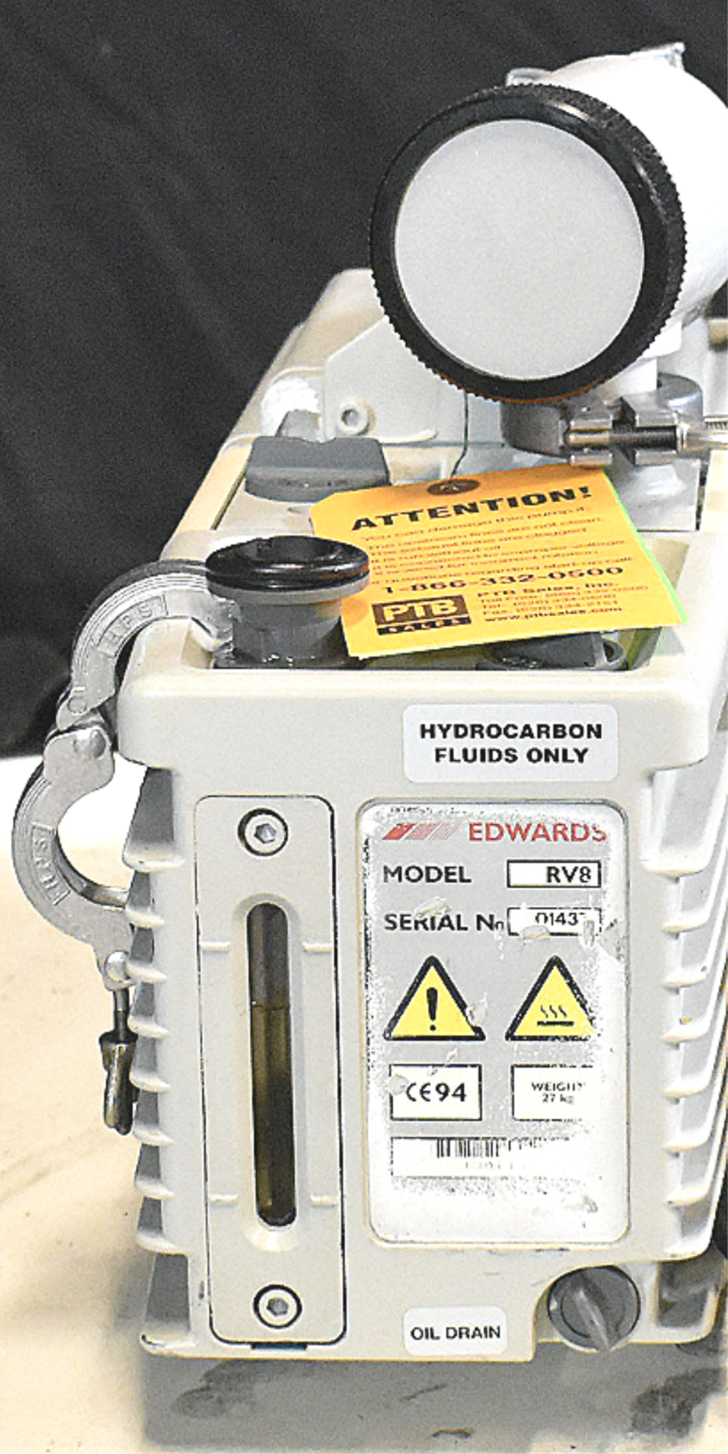 100% EDWARDS RV8 VACUUM PUMP with FL20K FORELINE TRAP 90-DAYWARRANTY WATCH VIDEO