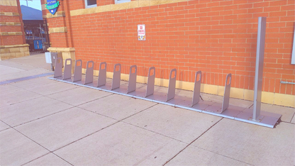 RARE: MODERN DESIGN PUBLIC OR PRIVATE MOTORCYCLE / BICYCLE PARKING RACK FREESHIP