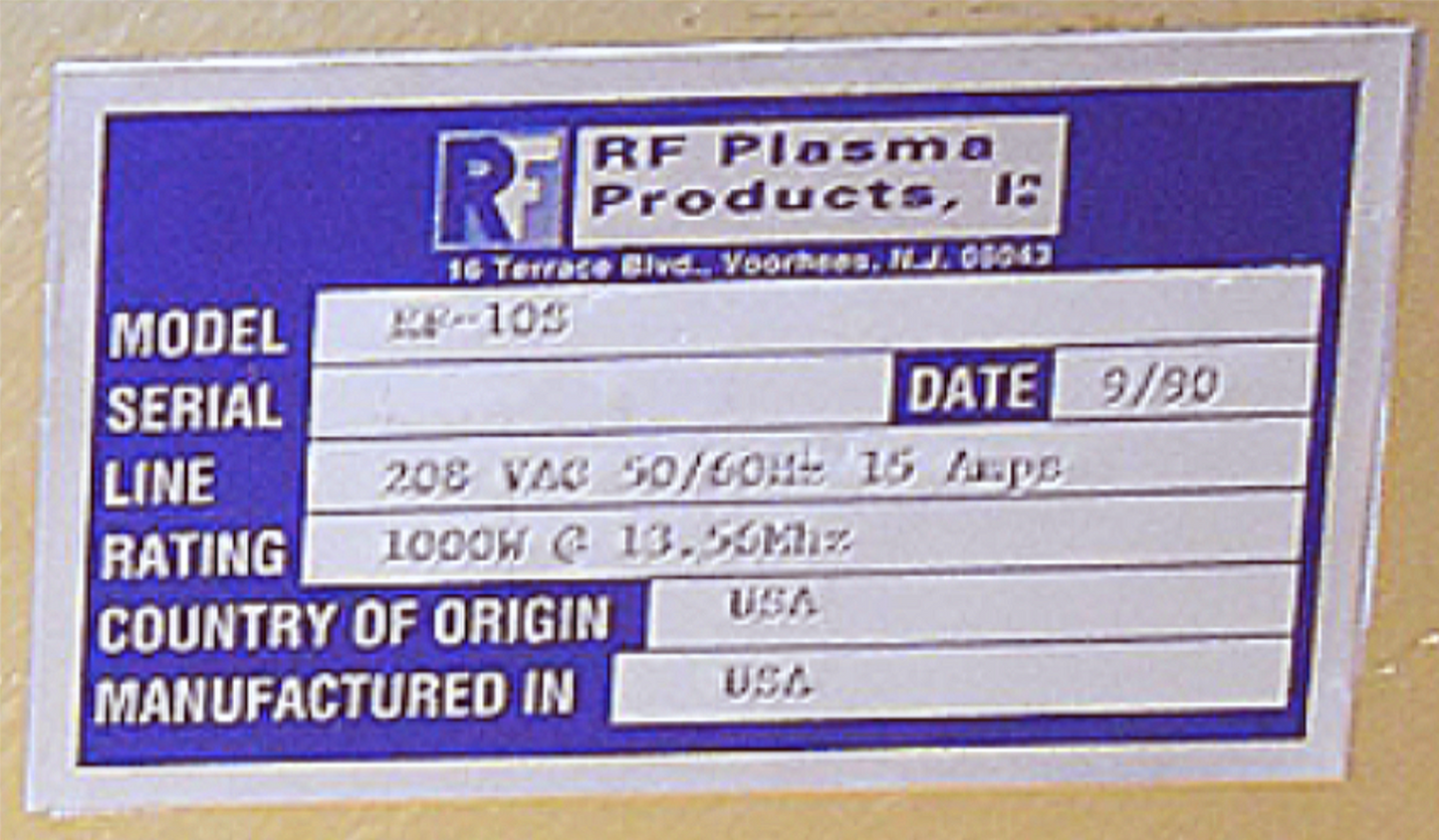 RFPP RF10S PLASMA ETCHING SPUTTERING SOURCE GENERATOR FREE SHIPPING