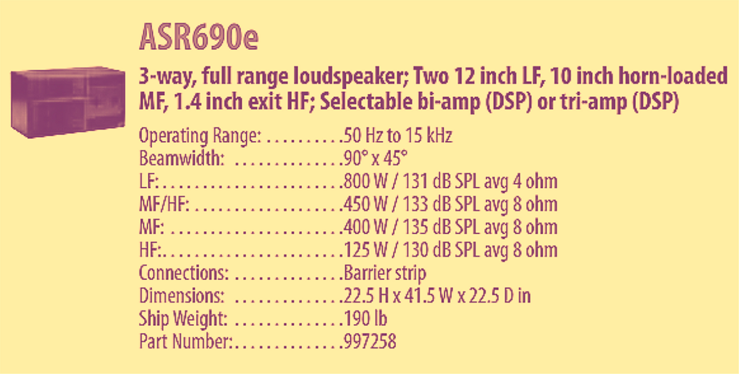 PAIR EAW ASR690 SOUND LOUD SPEAKERS UMichigan BIGHOUSE FootballStadium FREESHIP