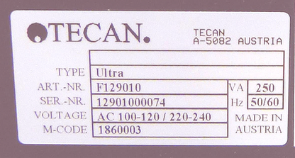 TECAN ULTRA F129010 PLATE READER FLUORESCENCE ABSORBANCE MANUALWARRANTY FREESHIP