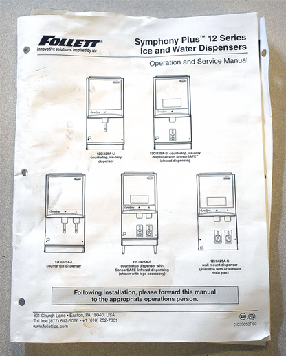 FOLLETT SYMPHONY PLUS 12CI425A CHEWBLET® COUNTERTOP 425lb/day ICE MAKER FREESHIP