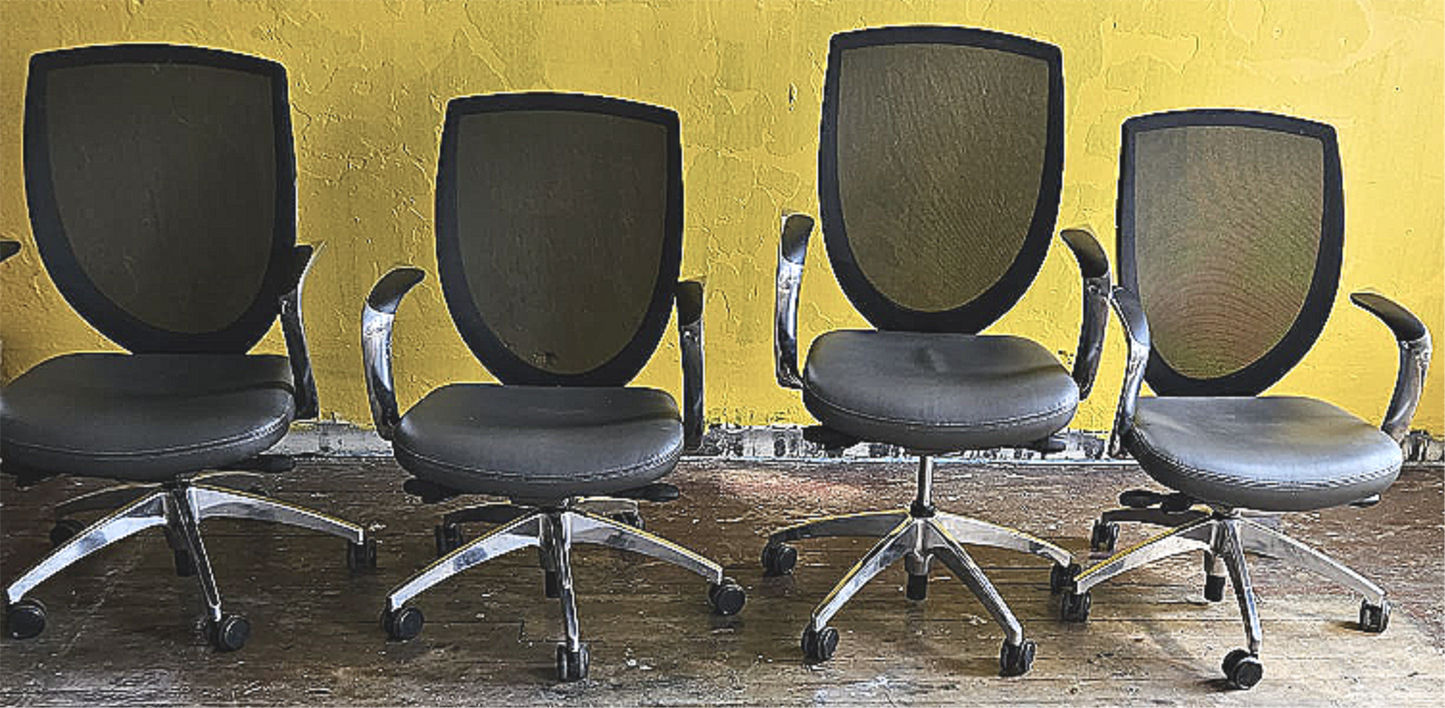4 KIMBALL CONTEMPORARY MODERN WISH ERGONOMIC TASK TM SWIVEL OFFICE ARMCHAIRS