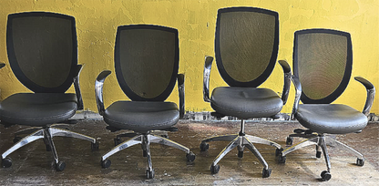 4 KIMBALL CONTEMPORARY MODERN WISH ERGONOMIC TASK TM SWIVEL OFFICE ARMCHAIRS