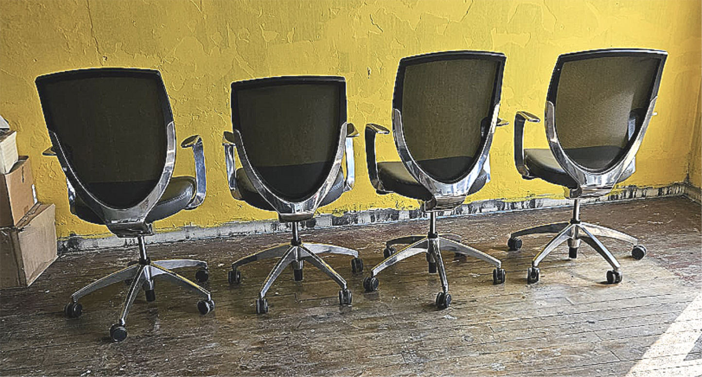 4 KIMBALL CONTEMPORARY MODERN WISH ERGONOMIC TASK TM SWIVEL OFFICE ARMCHAIRS