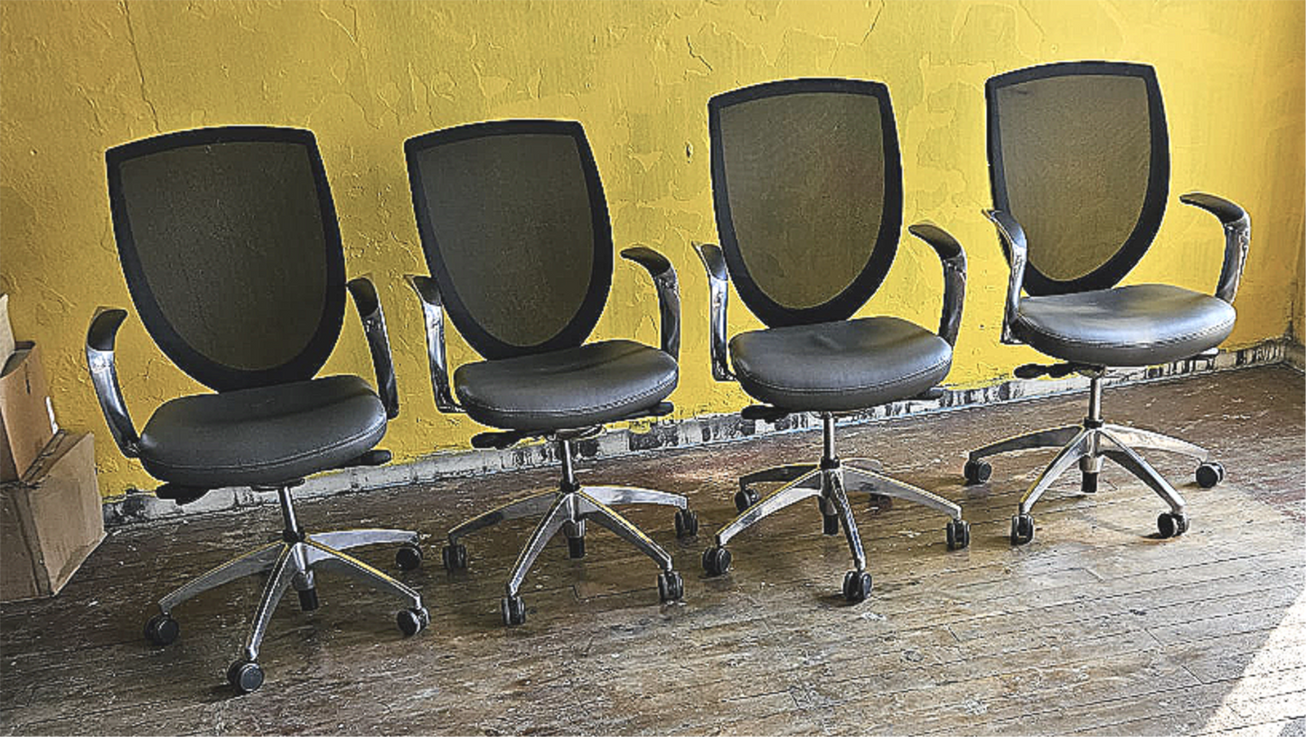 4 KIMBALL CONTEMPORARY MODERN WISH ERGONOMIC TASK TM SWIVEL OFFICE ARMCHAIRS