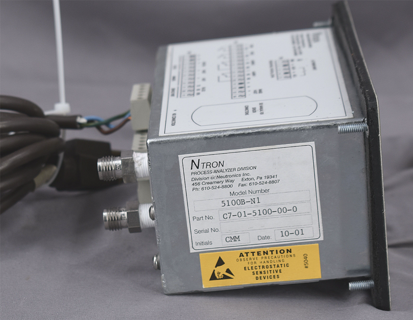 90-DAYWARRANTY NTRON 5100B-N1 0 to 100% OXYGEN GAS ANALYZER NEUTRONICS FREE SHIP