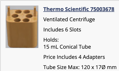 THERMO SCIENTIFIC SORVALL HERAEUS BIOSHIELD 75003621 HIGHSPEED 720 ROTOR BUCKETS