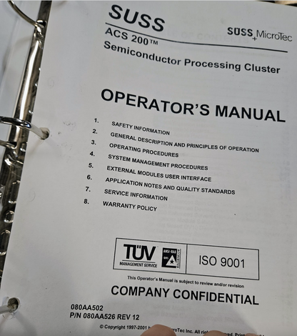 KARL SUSS GENMARK ACS 200 NANOFABRI CLUSTER RC-8 GYRSET GENCOBOT