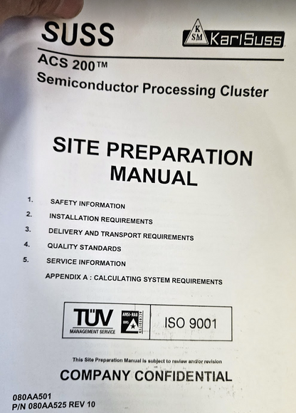 KARL SUSS GENMARK ACS 200 NANOFABRI CLUSTER RC-8 GYRSET GENCOBOT