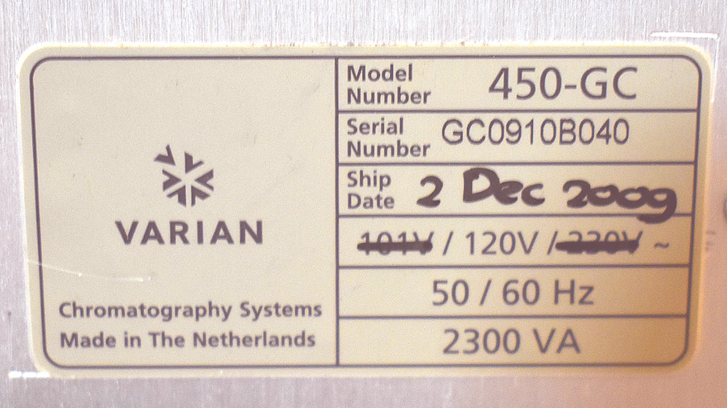 VARIAN 450-GC CHROMATOGRAPH MASS SPECTROMETER & ULVAC VACUUM PUMP WATCH VIDEO