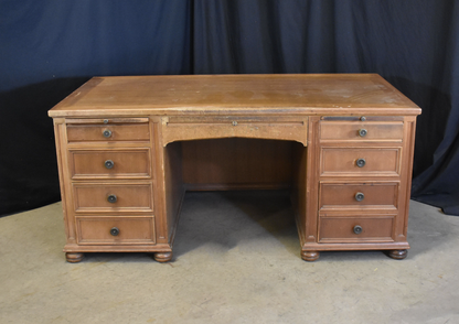 VINTAGE STOW DAVIS UofM LAW SCHOOL DESK 66"x 36"x 30" Inch 8 DRAWERS FREE SHIP