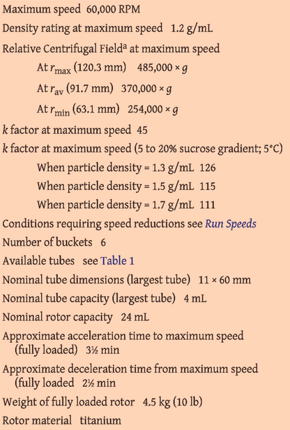 BECKMAN COULTER ULTRACENTRIFUGE H, R, SW 60 Ti ROTOR 6x4mL 60,000rpm FREE SHIP
