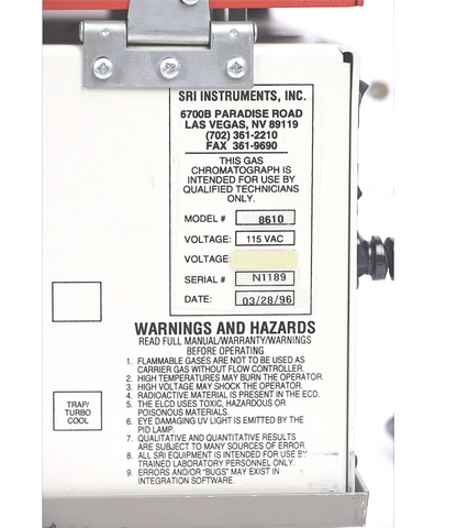 SRI Instruments 8610B Gas Chromatograph 90DAYWARRANTY FREE SHIP