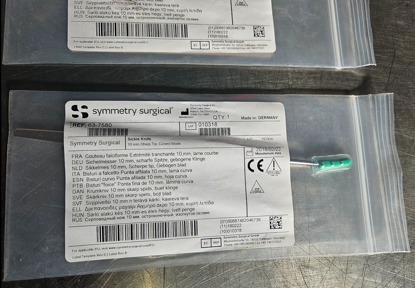 NEW SYMMETRY SURGICAL SYMETRY SURGICAL SICKLE KNIFE 10mm" Sharp Tip Curved Blade