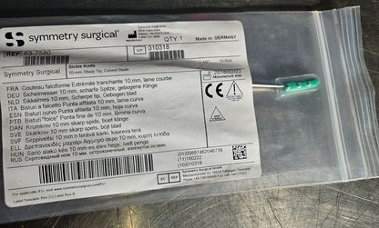 NEW SYMMETRY SURGICAL SYMETRY SURGICAL SICKLE KNIFE 10mm" Sharp Tip Curved Blade
