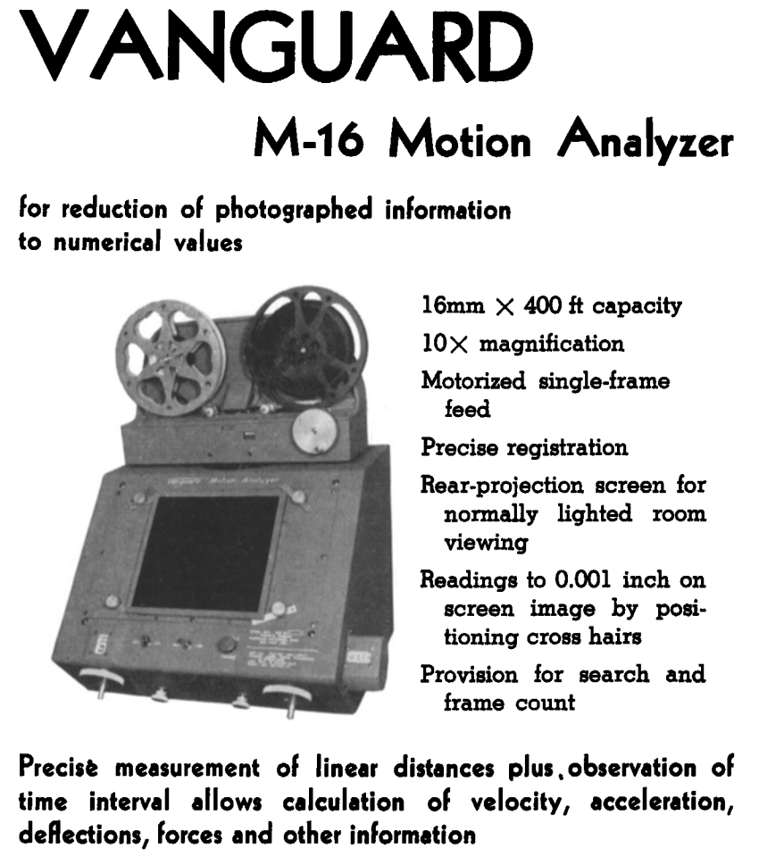 VINTAGE 35mm VANGUARD S-13 and M-16C FILM MOTION ANALYZER with MANUAL FREE SHIP