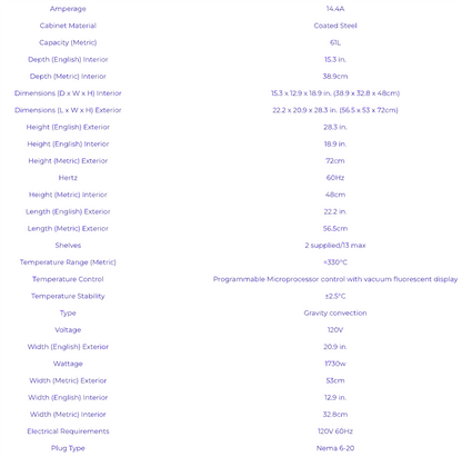 THERMO SCIENTIFIC HERATHERM® OGH60 61L 2.1CubFeet OVEN 120DAYWARRANTY WATCHVIDEO