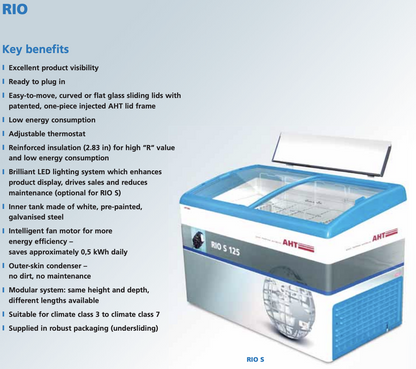 AHT® RIO S 125 CURVED LID FREEZER 9.1CubFeet 90-DAY-WARRANTY WATCHVIDEO FREESHIP