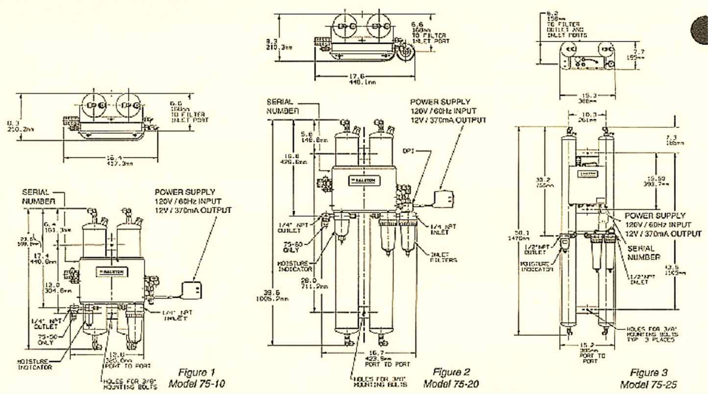 BALSTON 75-00 COMPRESSED 125 PSI AIR DRYER PSA DESICCANT 90DAYWARRANTY FREE SHIP