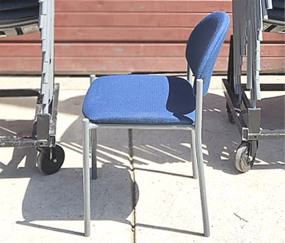 32 UNITS - TWO RACKS of 16 VERSA KI STACKABLE CHAIRS RACK ON WHEELS FREE SHIP