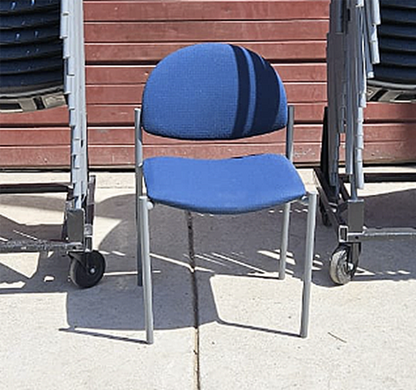 64 UNITS - FOUR RACKS of 16 VERSA KI STACKABLE CHAIRS RACK ON WHEELS FREE SHIP