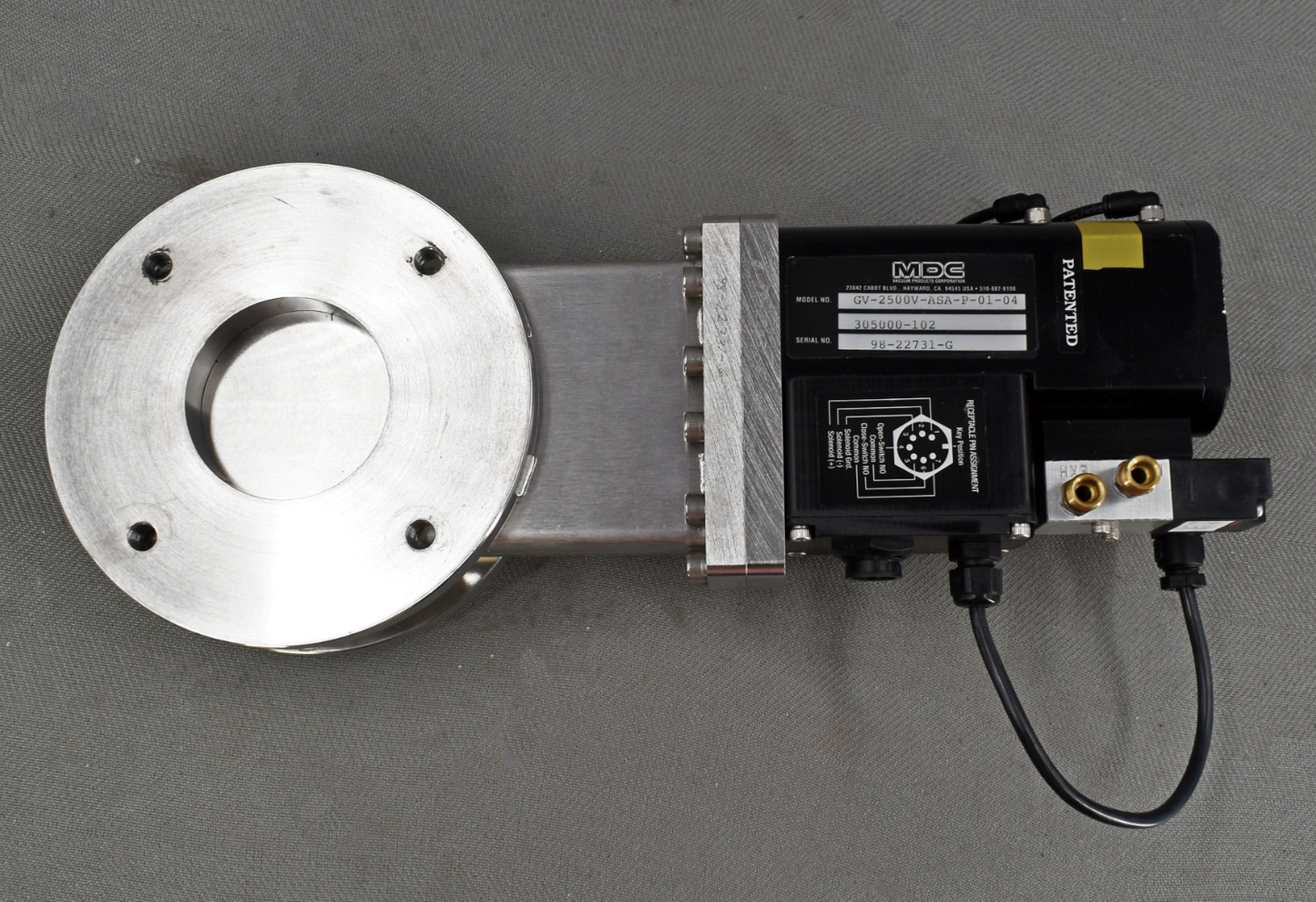 MDC GV-2500V-ASA-P-01-04 HIGH VACUUM ELECTRO PNEUMATIC GATE VALVE FREE SHIP