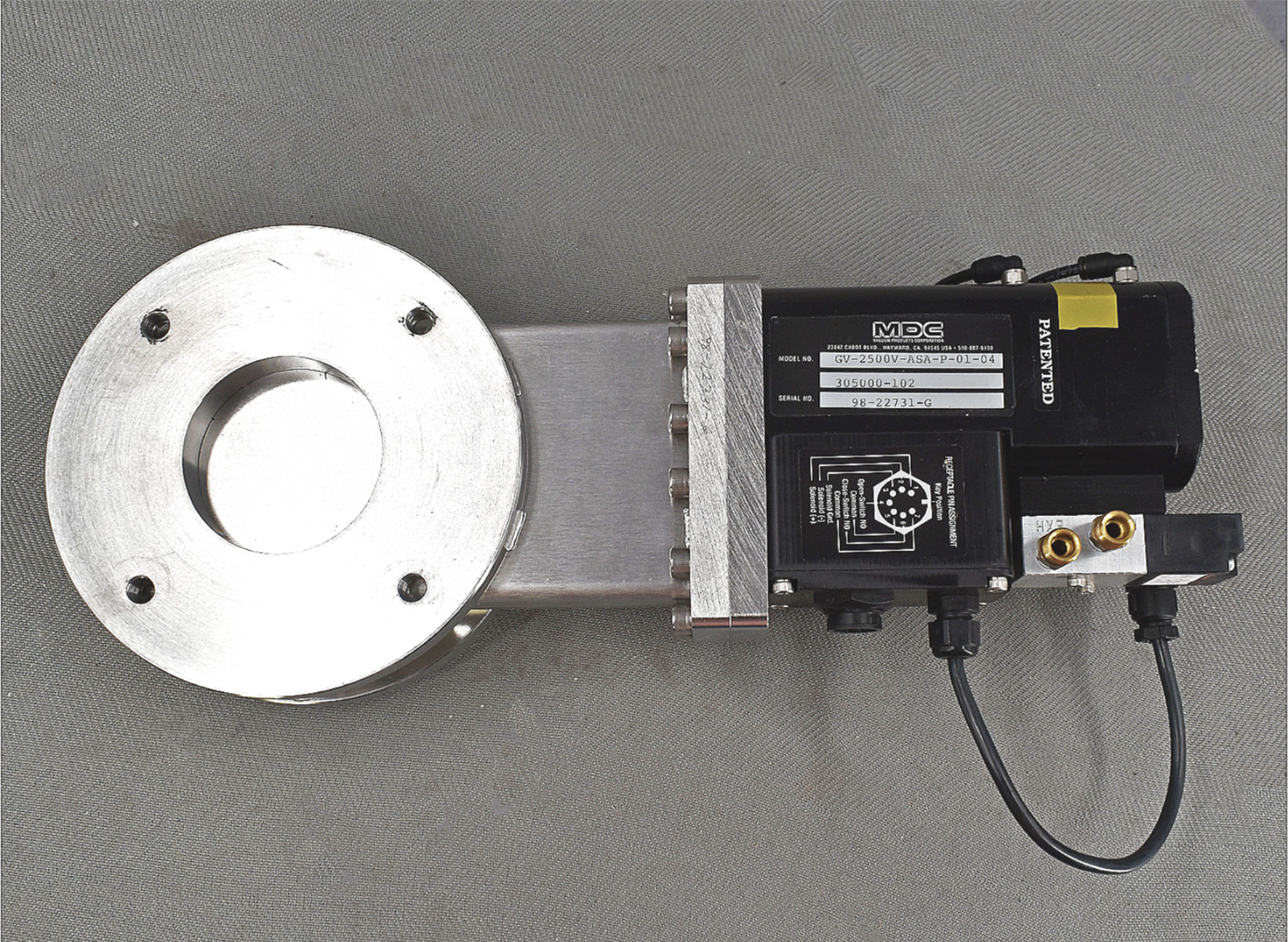 MDC GV-6000V-ASA-P0105 HIGH VACUUM ELECTRO PNEUMATIC GATE VALVE FREE SHIP