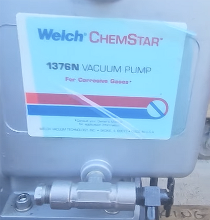 WELCH CHEMSTAR 1376N CHEMICHAL RESISTANT VACUUM PUMP 10.6cfm WATCHVIDEO FREESHIP