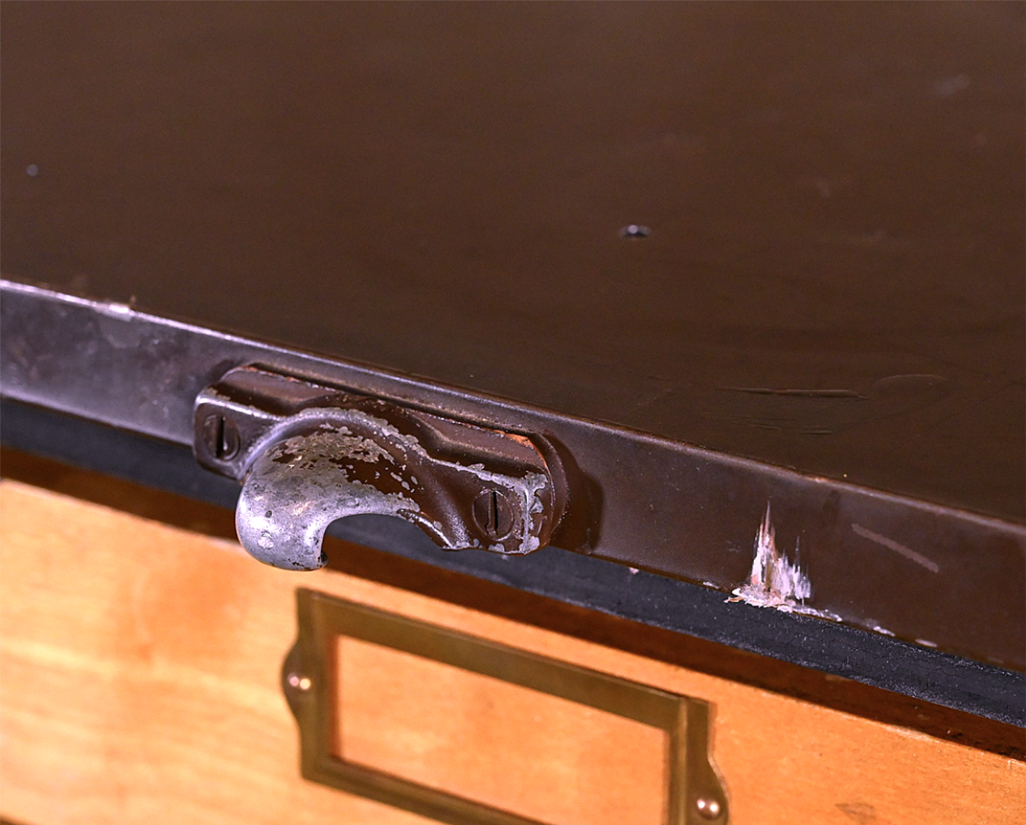 RARE 1940s? WOOD & STEEL 56"x40"x40" 12 DRAWER MAP FILE WATCH-VIDEO FREESHIPPING