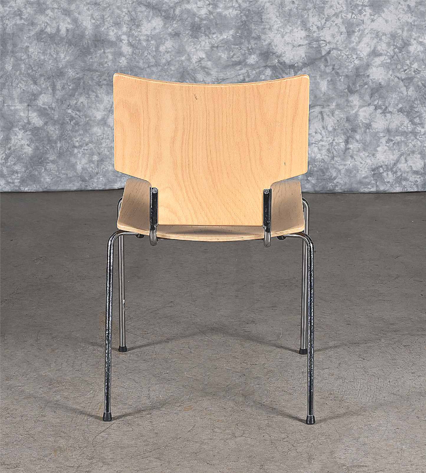 LOT of 8 KUSCH+CO 2000s RETRO LOOK HOT MOULDED PLYWOOD STACKING CHAIRS FREE SHIP