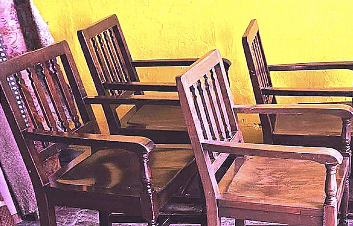 8 1940's VINTAGE OAK MARBLE SHATTUCK ARMCHAIRS OFFICE LIBRARY ARM CHAIR FREESHIP