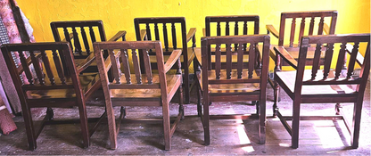 8 1940's VINTAGE OAK MARBLE SHATTUCK ARMCHAIRS OFFICE LIBRARY ARM CHAIR FREESHIP