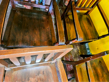 8 1940's VINTAGE OAK MARBLE SHATTUCK ARMCHAIRS OFFICE LIBRARY ARM CHAIR FREESHIP