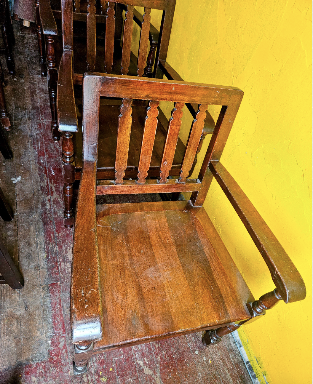 8 1940's VINTAGE OAK MARBLE SHATTUCK ARMCHAIRS OFFICE LIBRARY ARM CHAIR FREESHIP