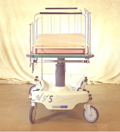 HAUSTED™ PEDIATRIC CRIB GURNEY COMPLETE with RAIL & MATTRESS WATCHVIDEO