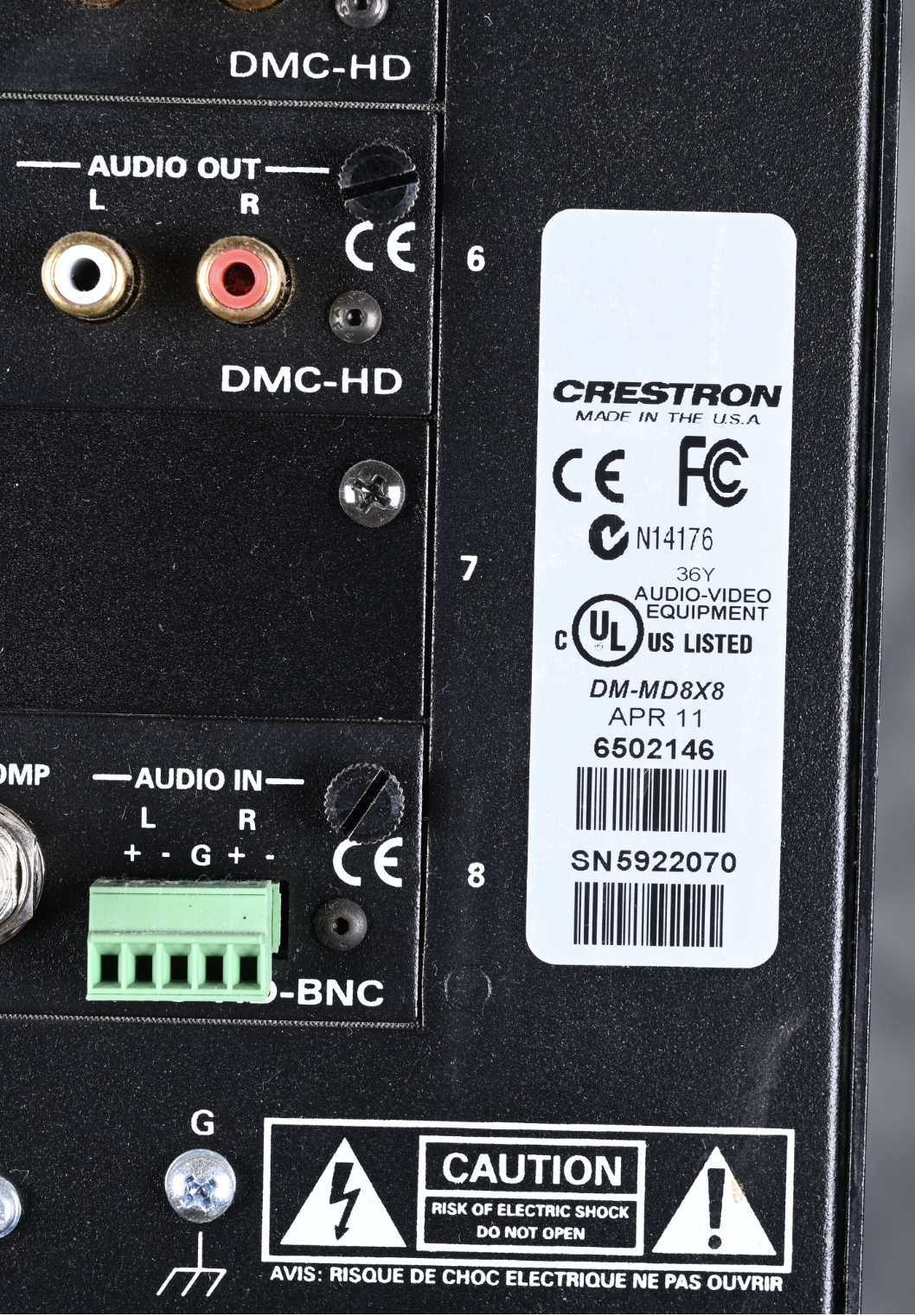 CRESTON DM-MD8X8 Matrix Switcher TPS-6 Monitor DM-RMC-100 CP2E Control Processor