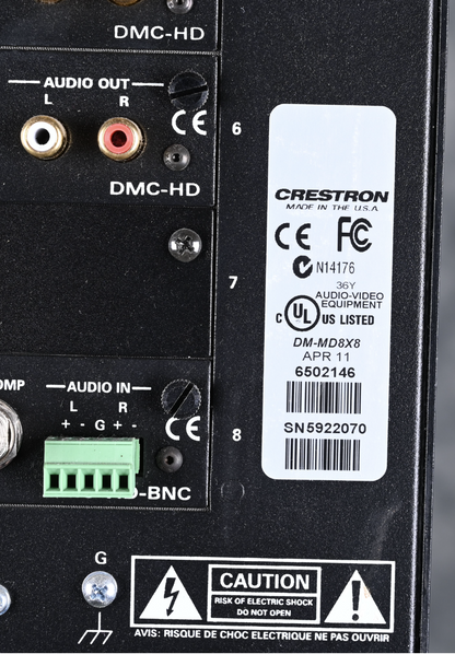 CRESTON DM-MD8X8 Matrix Switcher TPS-6 Monitor DM-RMC-100 CP2E Control Processor