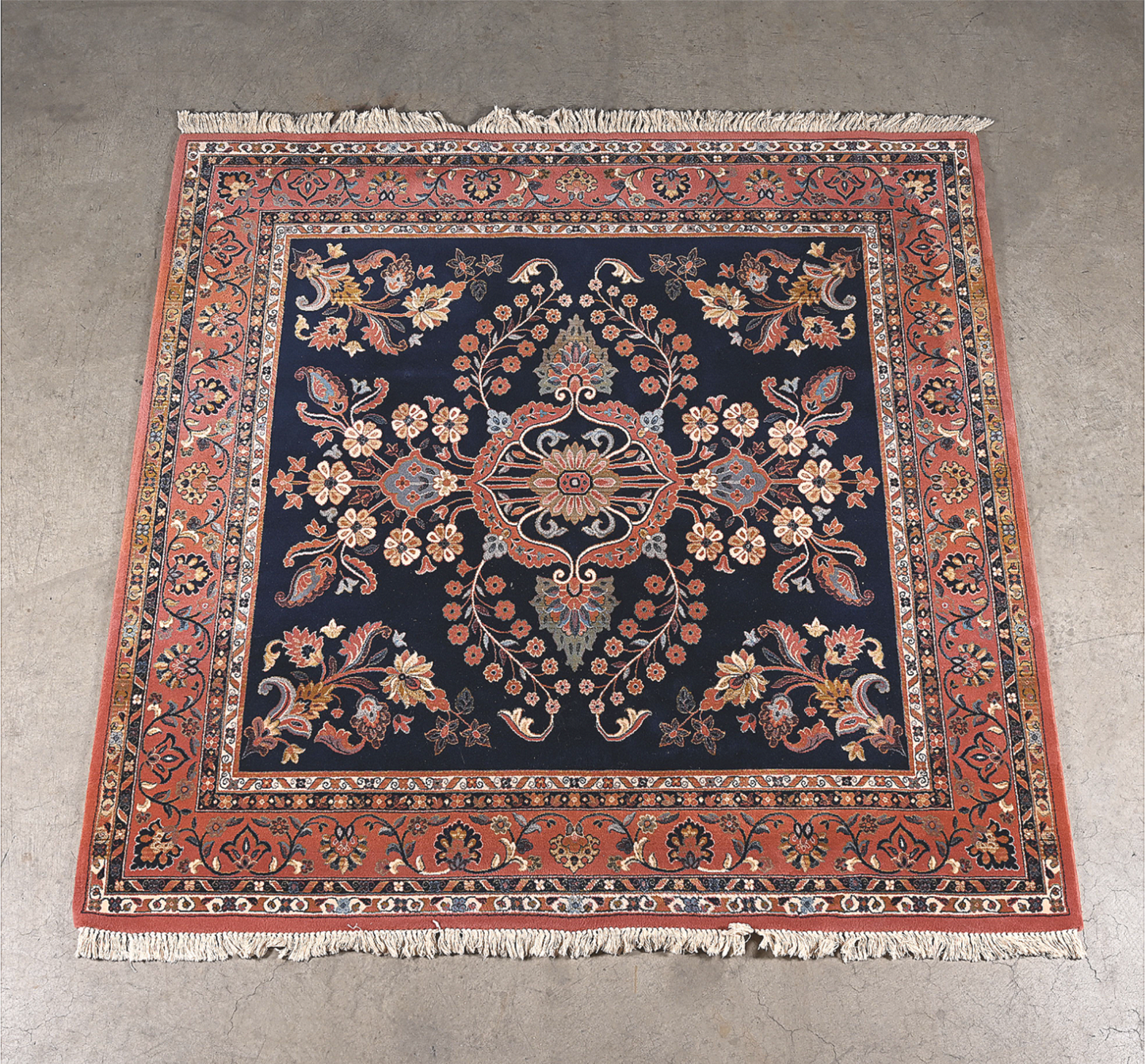 100% ORIGINAL VINTAGE WOOL KURDISH GOYAN 78"x 80" MOTH PROOF RUG GREAT CONDITION