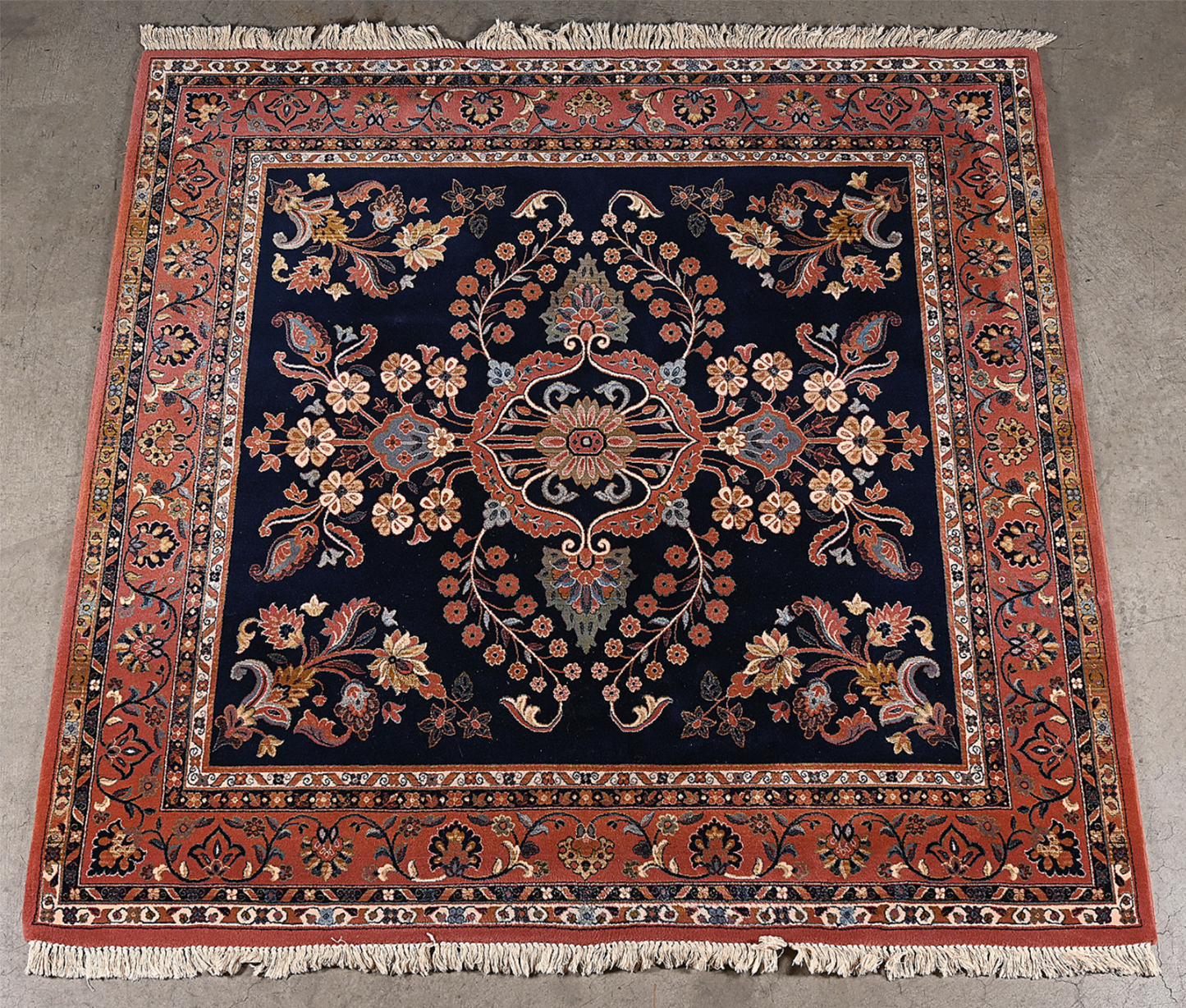 100% ORIGINAL VINTAGE WOOL KURDISH GOYAN 78"x 80" MOTH PROOF RUG GREAT CONDITION