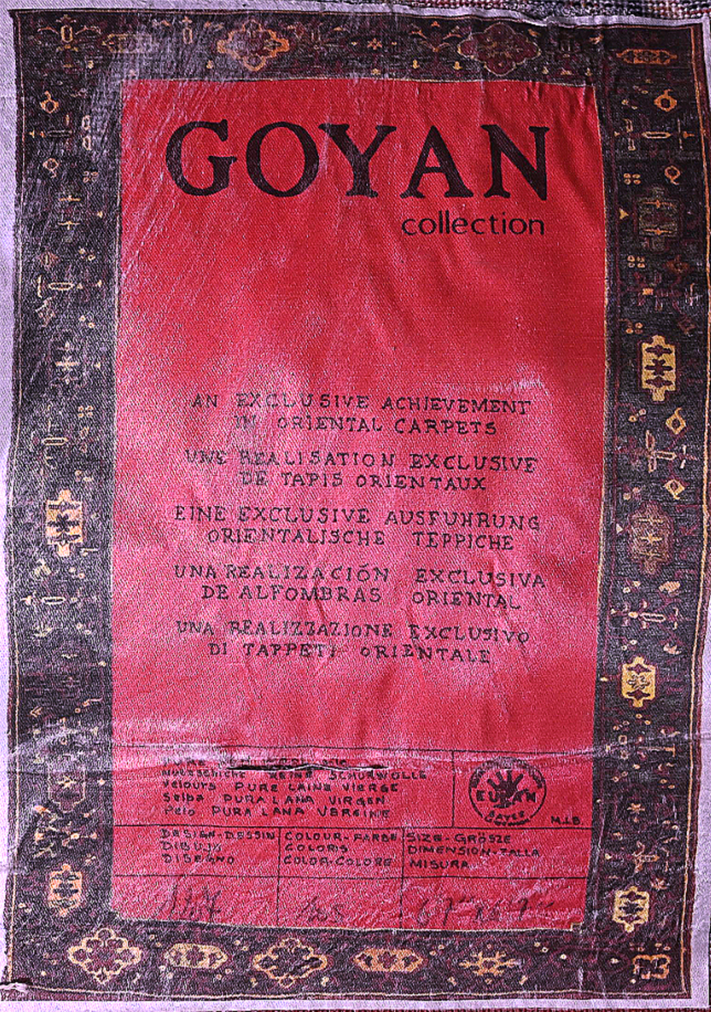 100% ORIGINAL VINTAGE WOOL KURDISH GOYAN 78"x 80" MOTH PROOF RUG GREAT CONDITION