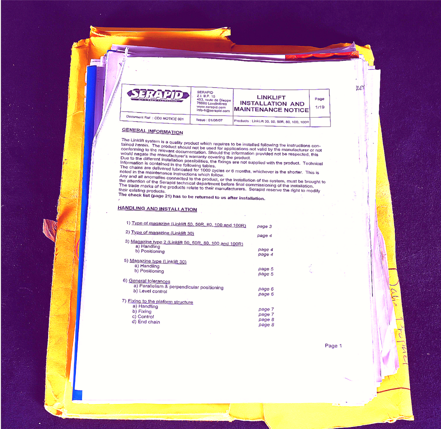 WARRANTY SERAPID LL-30 LINKLIFT PORTABLE HEAVYDUTY LOAD MATERIAL SYSTEM FREESHIP