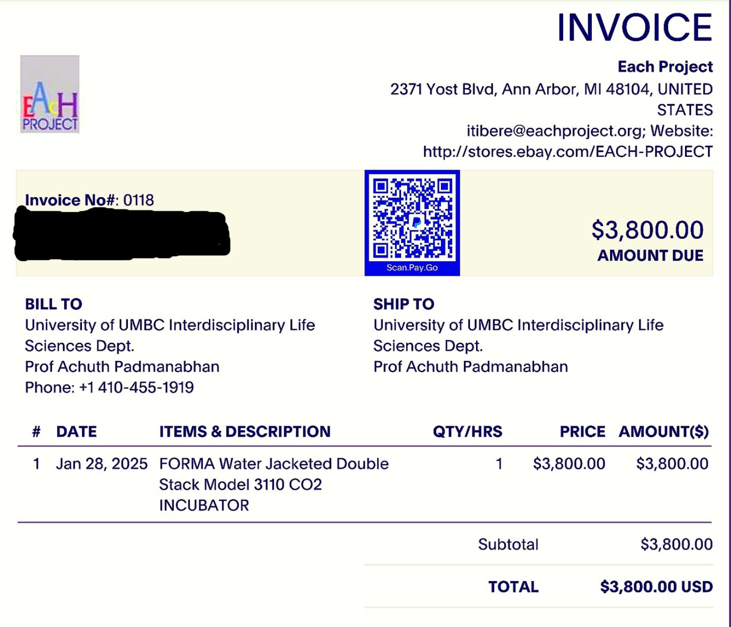 REFURBISHED FORMA Water Jacketed Double Stack Model 3110 CO2 INCUBATOR FREESHIP