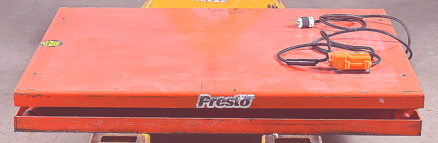 WARRANTY 1000lb PRESTO™ WXS36 ELECTRIC SCISSORS TABLE LIFT 48"x36" WATCH-VIDEO
