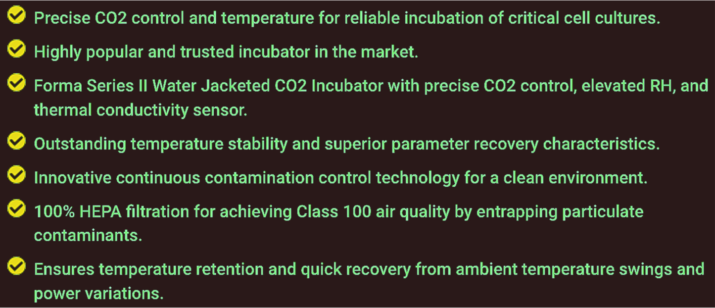 REFURBISHED FORMA II CO2 Water Jacketed Double Stack Mod 3110 INCUBATOR FREESHIP