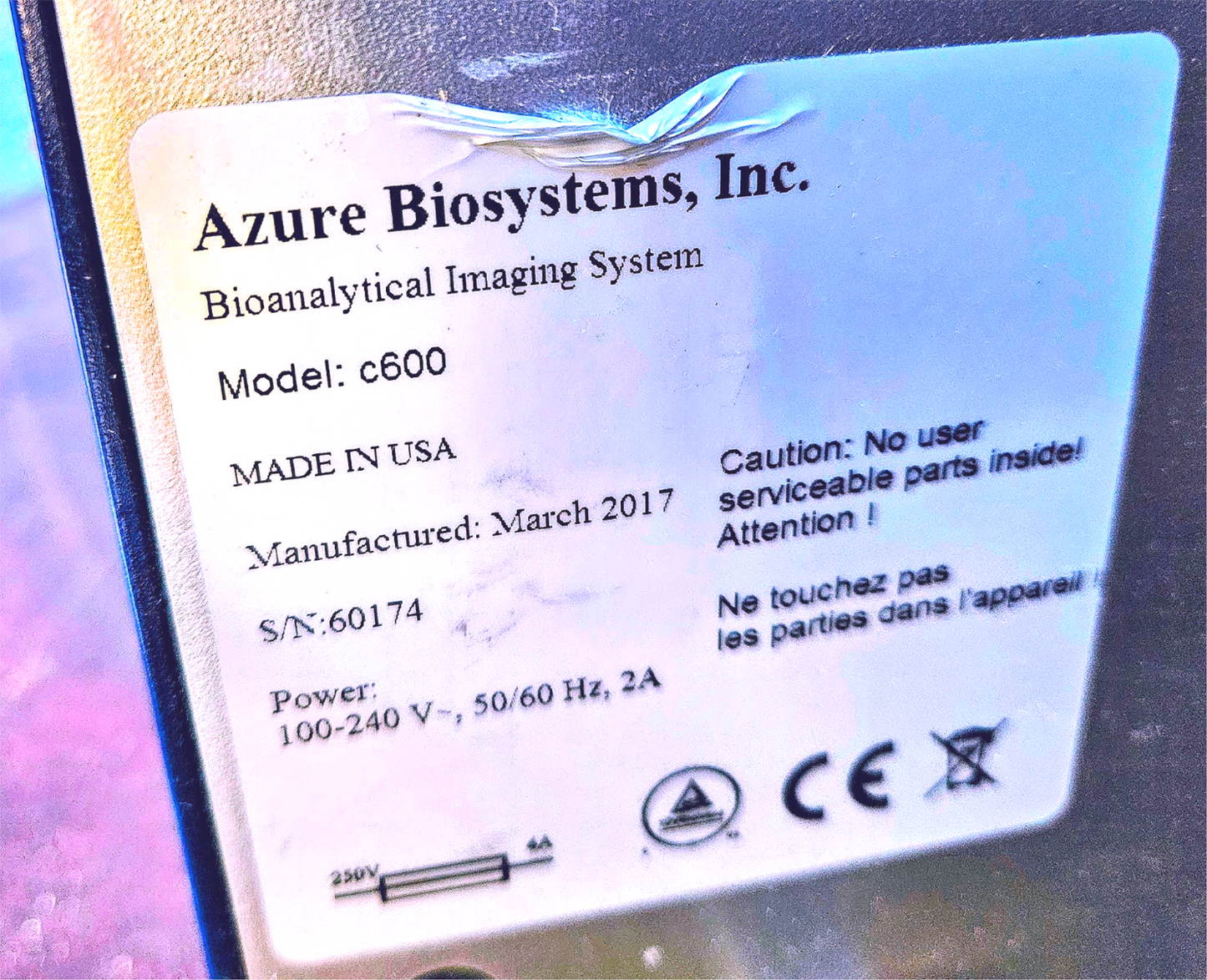 AZURE BIOSYSTEMS c600 GL IMAGER WATCH-A-VIDEO-THIS-UNIT-WORKING FREE-SHIPPING