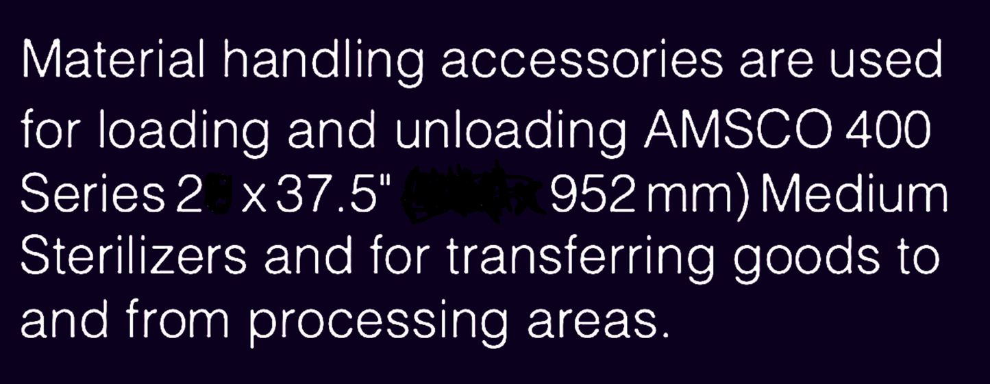 STERIS AMSCO ATLAS SERIES 400 MEDICAL INSTRUMENT GLASSWARE STERILIZATION CART