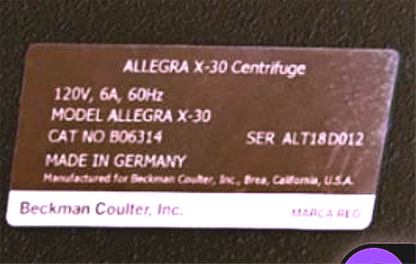 REFURBISHED BECKMAN COULTER ALLEGRA X-30 CENTRIFUGE & ROTOR WATCHVIDEO FREESHIP